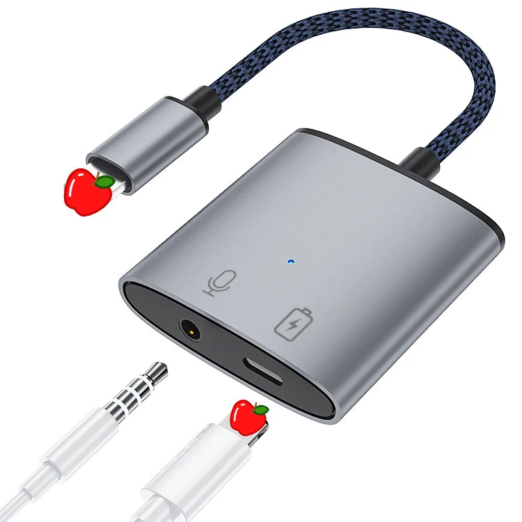 JMT-219082 Live Streaming Audio Adapter for iPhone and Android with Earphone Jack Splitter