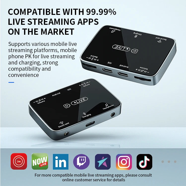 JMT-219082 Live Streaming Audio Adapter for iPhone and Android with Earphone Jack Splitter