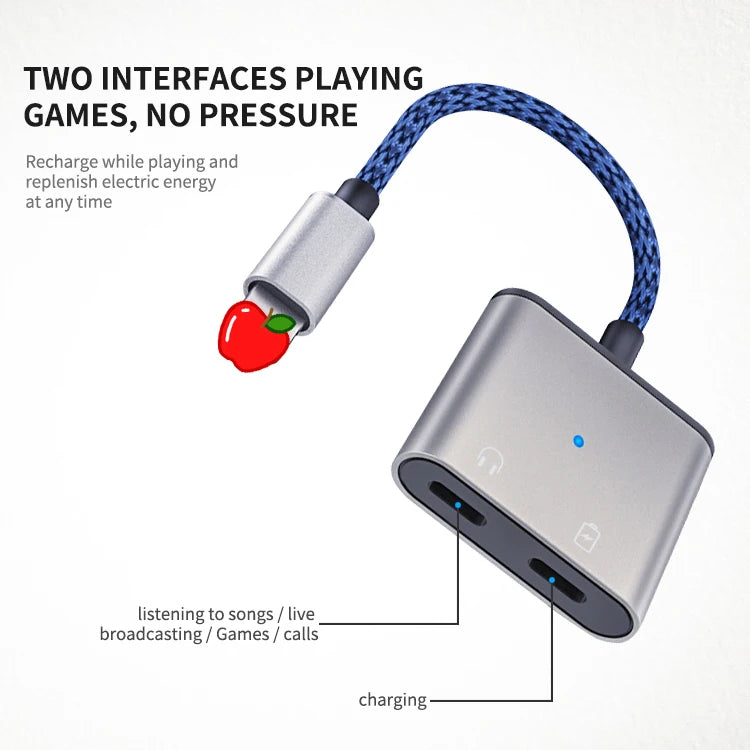 JMT-219082 Live Streaming Audio Adapter for iPhone and Android with Earphone Jack Splitter