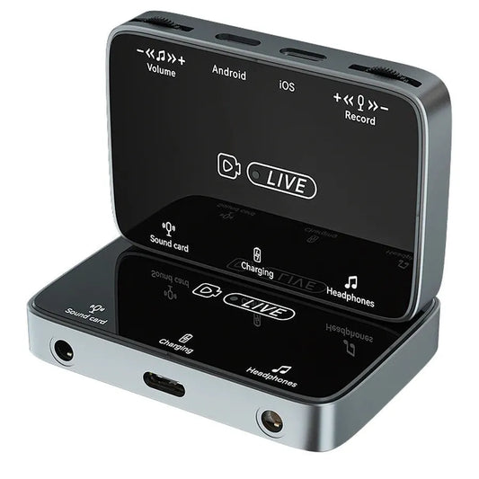 JMT-219082 Live Streaming Audio Adapter for iPhone and Android with Earphone Jack Splitter