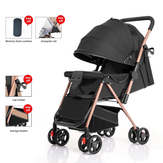 JMT-219402 Compact Two-Way Folding Travel Stroller with High View and Sit-Lie Function