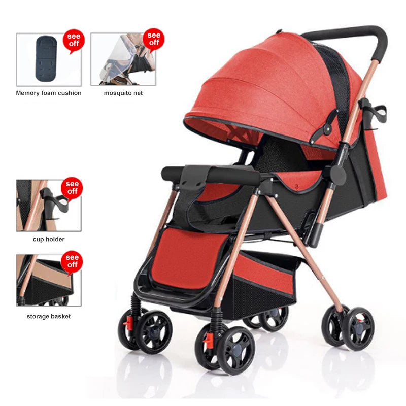 JMT-219402 Compact Two-Way Folding Travel Stroller with High View and Sit-Lie Function