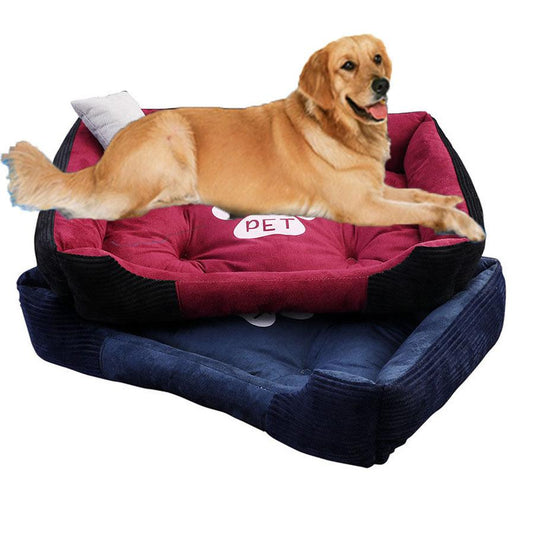 JMT-219722 Cozy Dog Paw Print Mattress with Soft Corduroy and Suede Fabric