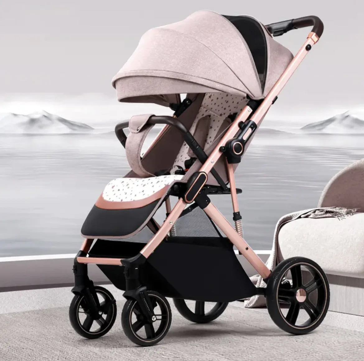 JMT-220554 Adjustable Baby Stroller with High-Quality Control for Newborns
