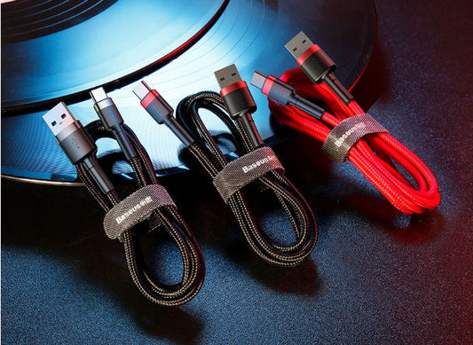JMT-220746 Android Micro USB Charging Cable 2 In 1 Woven Mobile Phone Data Cable - 0.5m/1m/2m Lengths Available