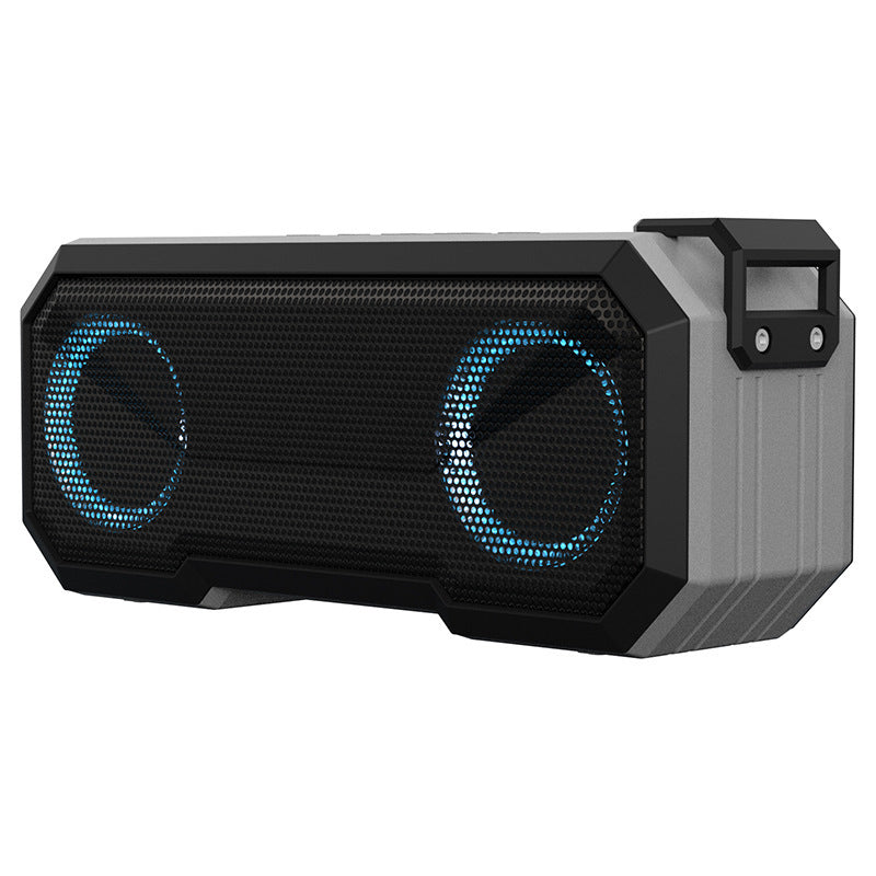 JMT-220746 Waterproof Colorful Luminous Outdoor Bluetooth Speaker with Dual Speakers and Power Bank Function