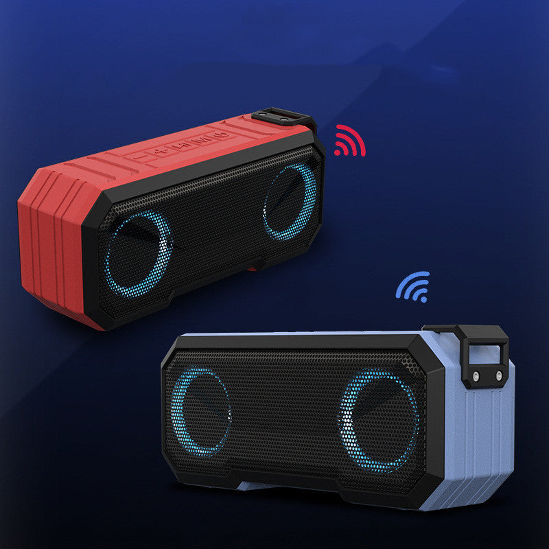 JMT-220746 Waterproof Colorful Luminous Outdoor Bluetooth Speaker with Dual Speakers and Power Bank Function