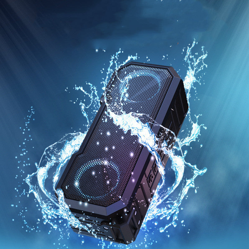 JMT-220746 Waterproof Colorful Luminous Outdoor Bluetooth Speaker with Dual Speakers and Power Bank Function
