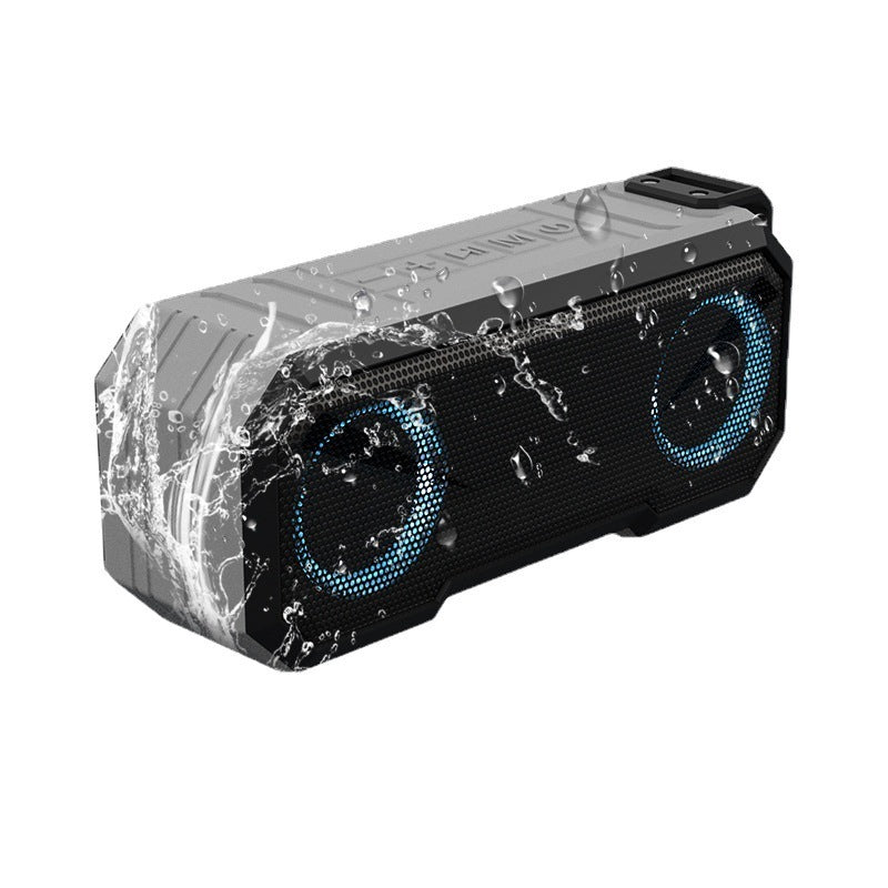 JMT-220746 Waterproof Colorful Luminous Outdoor Bluetooth Speaker with Dual Speakers and Power Bank Function
