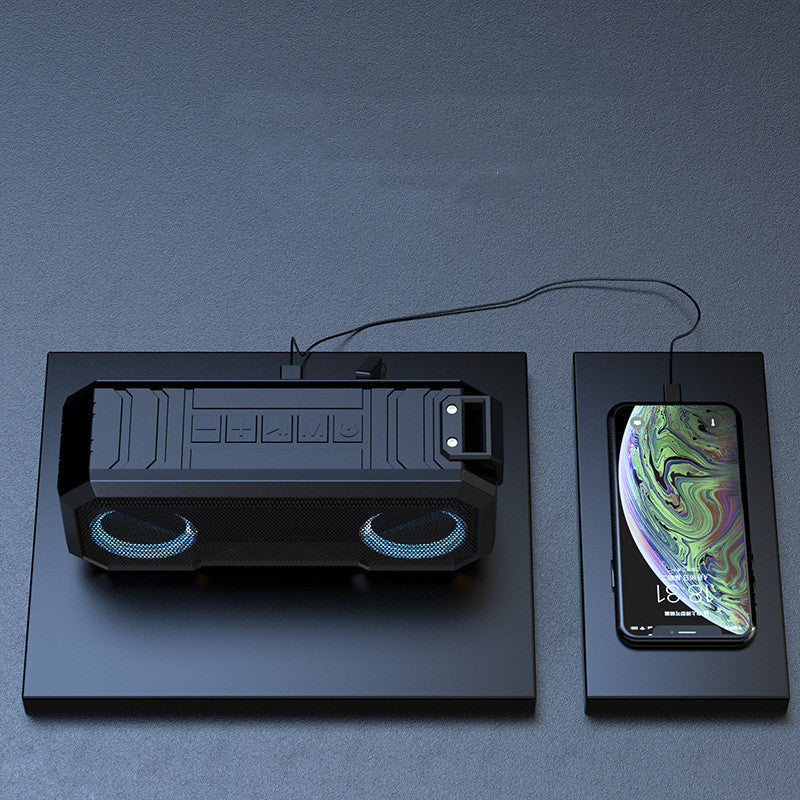 JMT-220746 Waterproof Colorful Luminous Outdoor Bluetooth Speaker with Dual Speakers and Power Bank Function