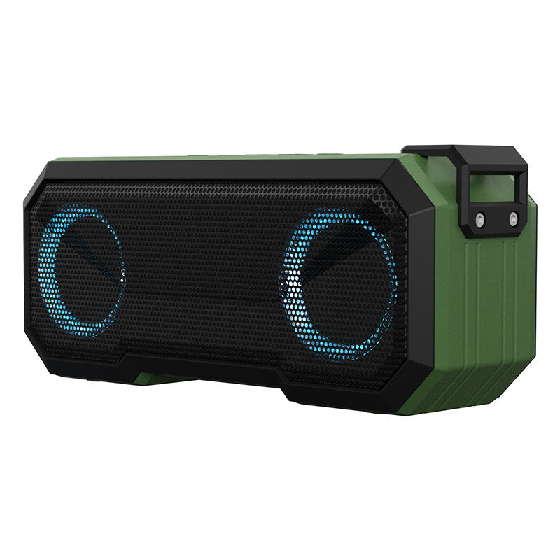 JMT-220746 Waterproof Colorful Luminous Outdoor Bluetooth Speaker with Dual Speakers and Power Bank Function