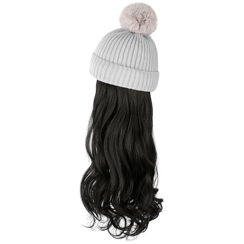 JMT-220938 Removable Woolen Cap with Long Curly Hair for Stylish Look