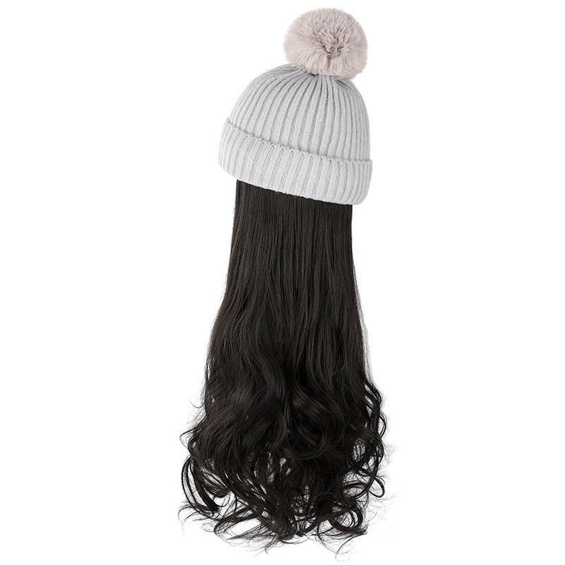JMT-220938 Removable Woolen Cap with Long Curly Hair for Stylish Look