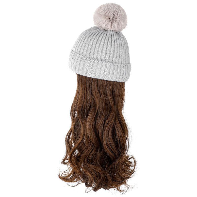 JMT-220938 Removable Woolen Cap with Long Curly Hair for Stylish Look