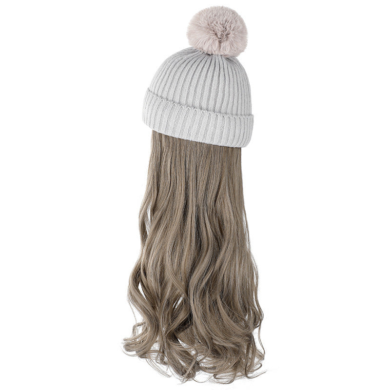JMT-220938 Removable Woolen Cap with Long Curly Hair for Stylish Look