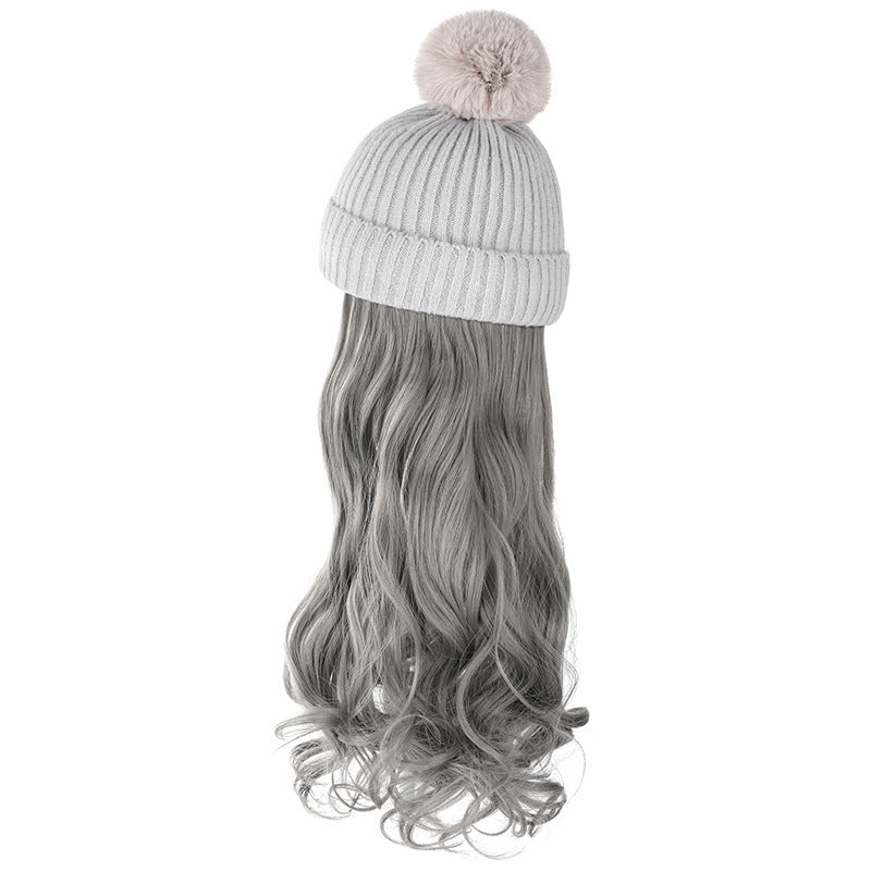 JMT-220938 Removable Woolen Cap with Long Curly Hair for Stylish Look