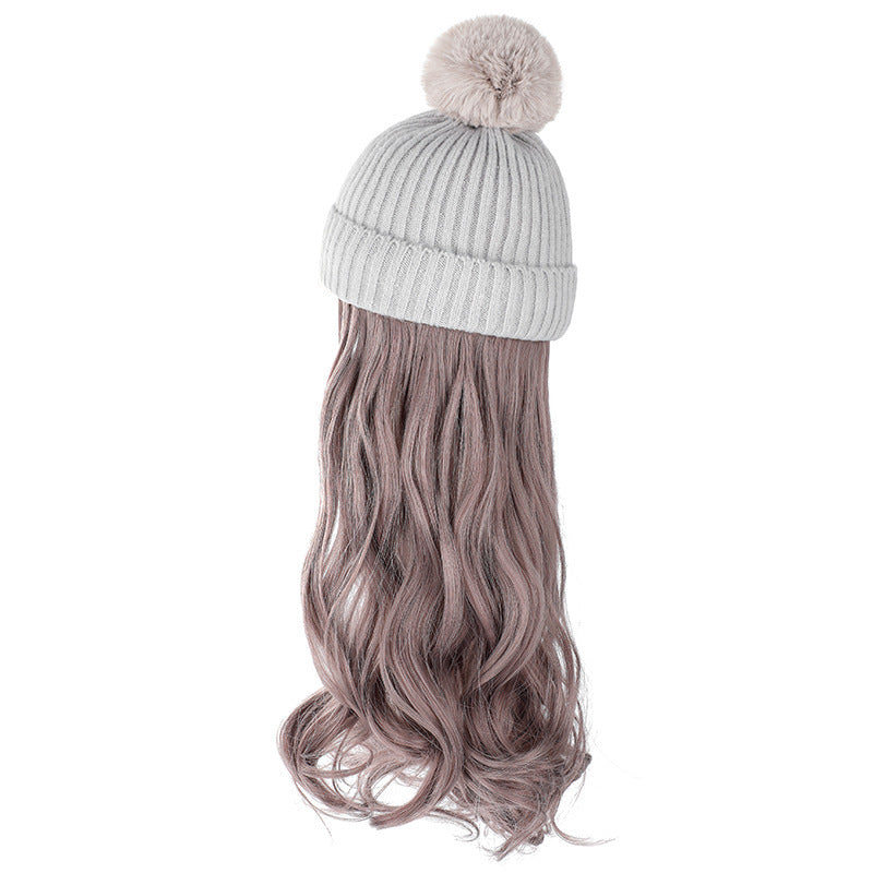 JMT-220938 Removable Woolen Cap with Long Curly Hair for Stylish Look