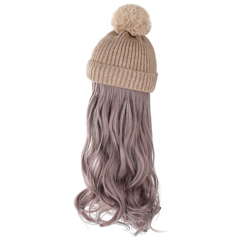 JMT-220938 Removable Woolen Cap with Long Curly Hair for Stylish Look