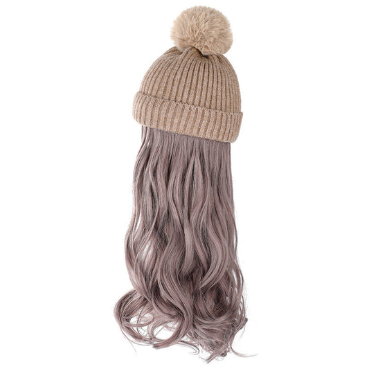 JMT-220938 Removable Woolen Cap with Long Curly Hair for Stylish Look