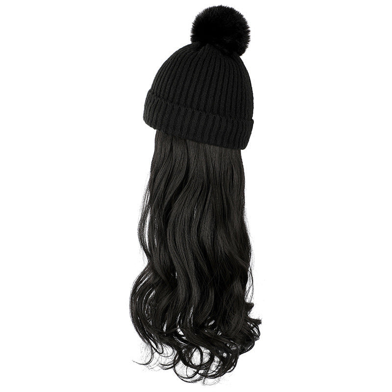 JMT-220938 Removable Woolen Cap with Long Curly Hair for Stylish Look