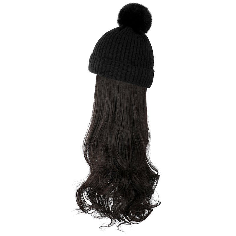 JMT-220938 Removable Woolen Cap with Long Curly Hair for Stylish Look
