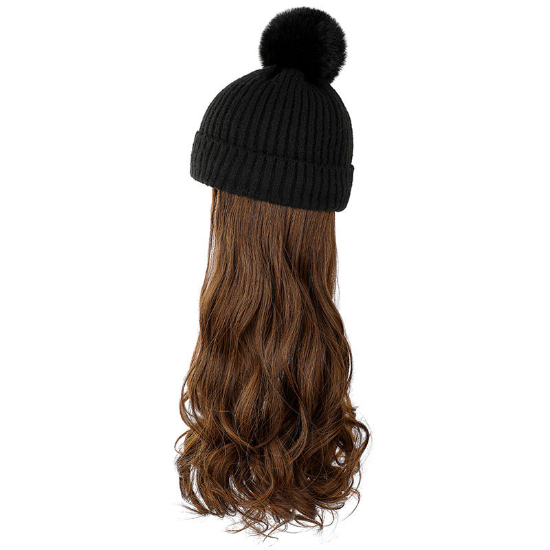 JMT-220938 Removable Woolen Cap with Long Curly Hair for Stylish Look