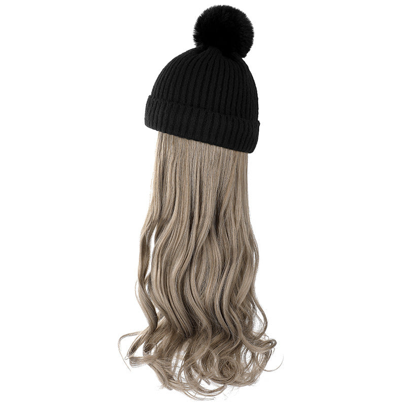 JMT-220938 Removable Woolen Cap with Long Curly Hair for Stylish Look