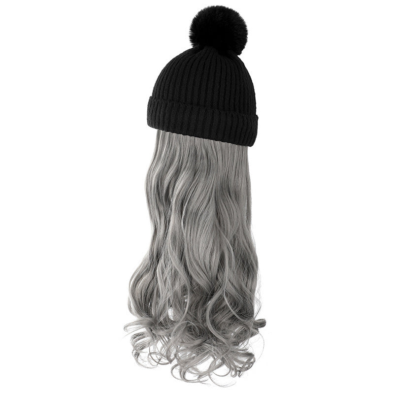 JMT-220938 Removable Woolen Cap with Long Curly Hair for Stylish Look