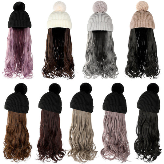 JMT-220938 Removable Woolen Cap with Long Curly Hair for Stylish Look