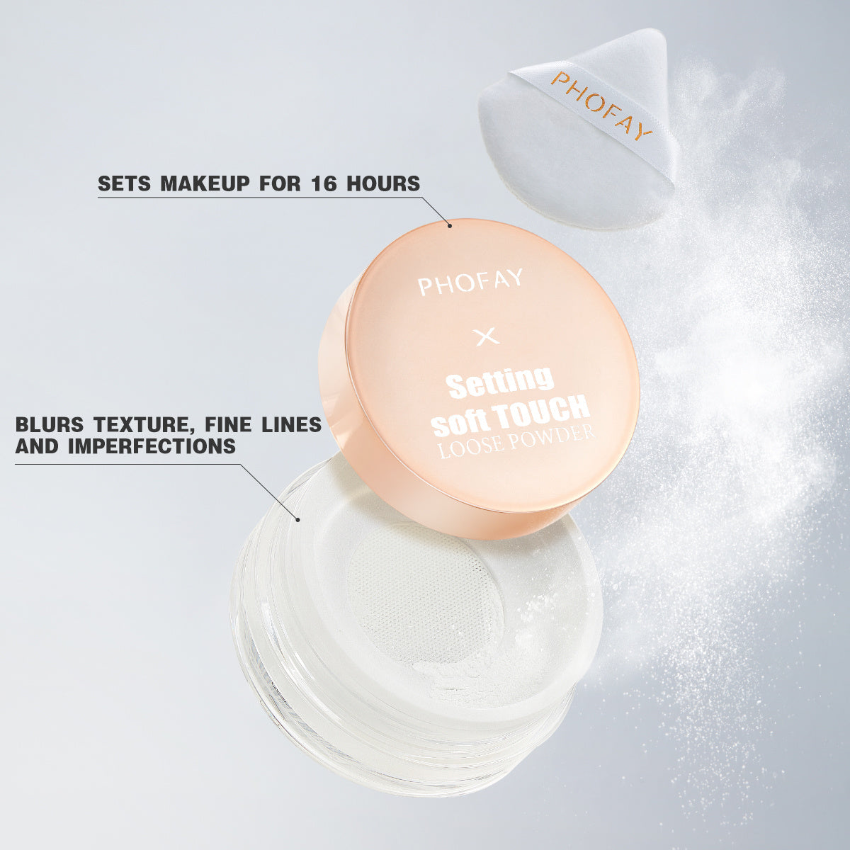 JMT-221002 Soft Touch Loose Powder - Long-lasting, Weightless & Sweatproof, 10g