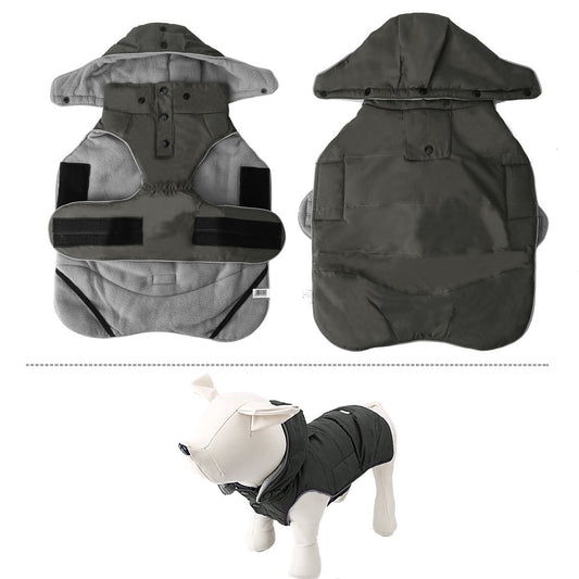 JMT-221194 Water-Repellent Cotton Vest for Dogs in Gray - Available in Multiple Sizes