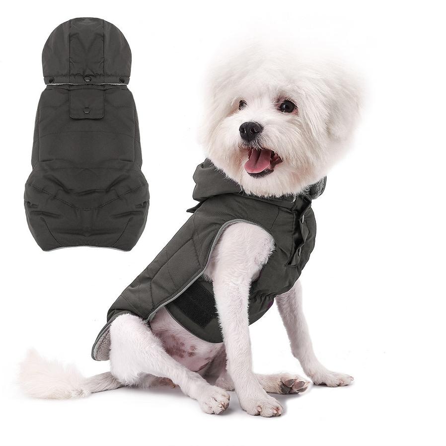 JMT-221194 Water-Repellent Cotton Vest for Dogs in Gray - Available in Multiple Sizes