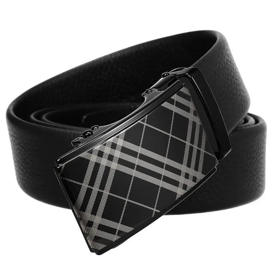 JMT-221322 Automatic Buckle Men's Belt Made of Head Layer Cowhide, Model LY36-24871-5