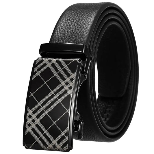 JMT-221322 Automatic Buckle Men's Belt Made of Head Layer Cowhide, Model LY36-24871-5