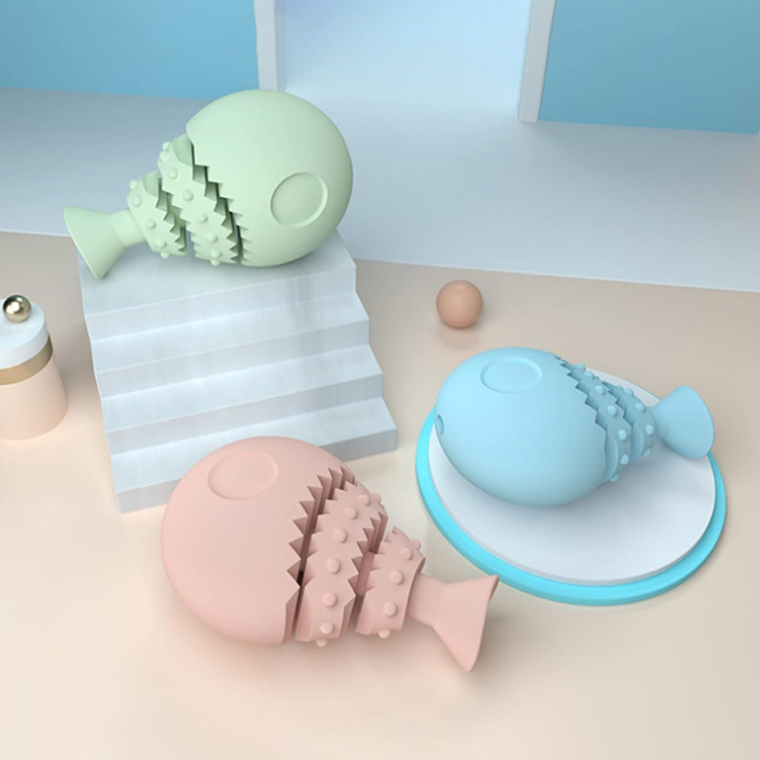 JMT-221386 Fish Bone Shaped Dog Chew Toy - Interactive Dental Training Toy for Small to Large Dogs