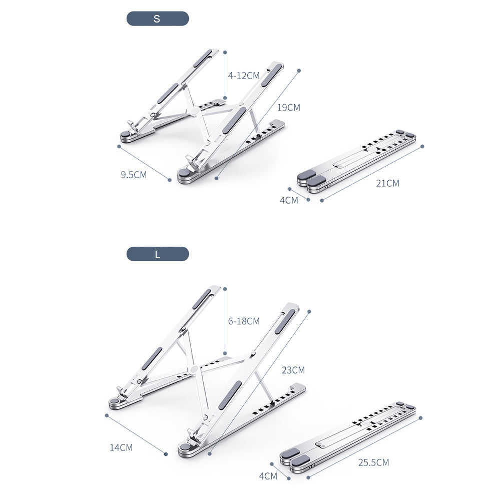 JMT-221578 Adjustable Portable Aluminum Laptop Stand for 11-17.3 Inch Devices