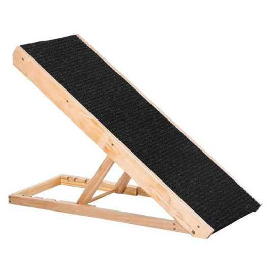 JMT-221578 Height-Adjustable and Foldable Elevated Pet Ramp for Dogs, Cats, and Rabbits, Sturdy Wood Construction