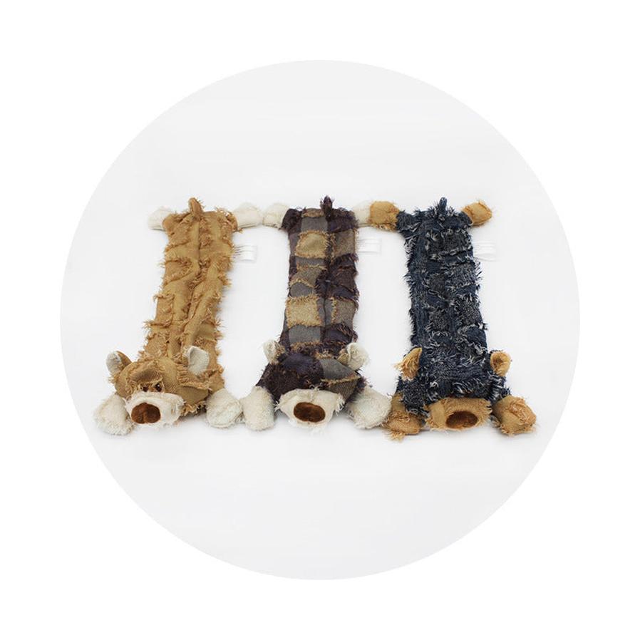 JMT-221706 Teddy Bear Plush Doll Toy for Dogs and Cats, Available in Light Brown, Dark Purple, and Denim Blue, 36x15CM