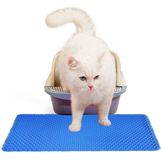JMT-222026 Double Layer Rice-Shaped Cat Litter Mat - Waterproof, Easy to Clean, Ideal for Litter Box Area