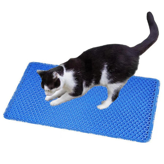 JMT-222026 Double Layer Rice-Shaped Cat Litter Mat - Waterproof, Easy to Clean, Ideal for Litter Box Area