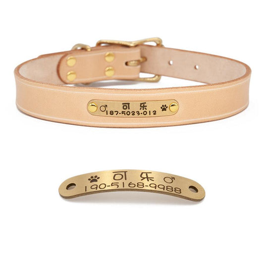 JMT-222218 Handmade Leather Dog Tag Holder with Customized Lettering