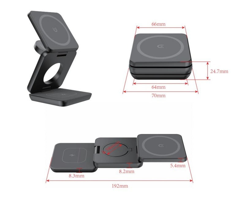 JMT-222410 Magnetic Wireless Charging Stand with 15W Output and Folding Design