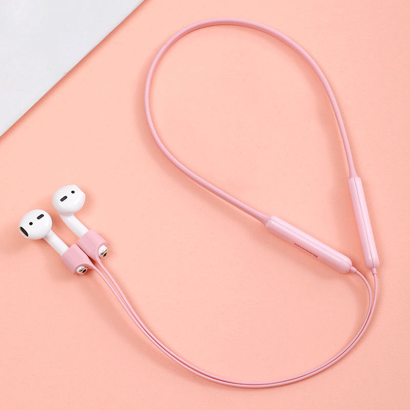 JMT-222538 Silicone Earphone Sleeve and Anti-Lost Lanyard for AirPods - Compatible with Apple Devices - Available in Black, Grey, and Red