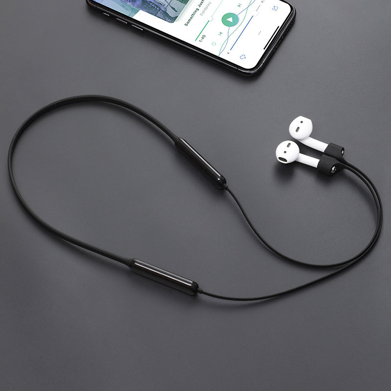 JMT-222538 Silicone Earphone Sleeve and Anti-Lost Lanyard for AirPods - Compatible with Apple Devices - Available in Black, Grey, and Red