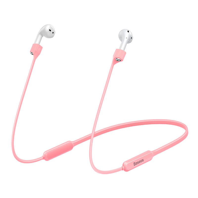 JMT-222538 Silicone Earphone Sleeve and Anti-Lost Lanyard for AirPods - Compatible with Apple Devices - Available in Black, Grey, and Red
