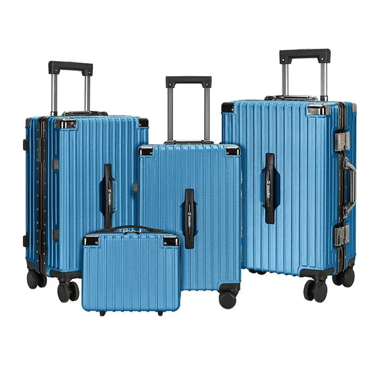 JMT-222602 Hard Shell Luggage Set with Aluminium Trolley - 14, 20, 24, 28 Inch Suitcases for Business Travel