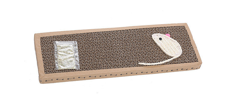 JMT-222730 Cat Scratching Board with Woven Sisal Mouse and Catnip - Large and Small Sizes Available