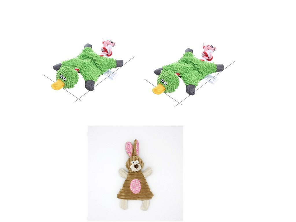 JMT-222858 Corduroy Donkey Shape Plush Chew Toy with Squeaker for Dogs and Puppies