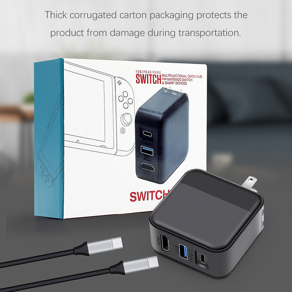 JMT-223050 2-in-1 AC Adapter for Nintendo Switch with TV Conversion and Host Charging