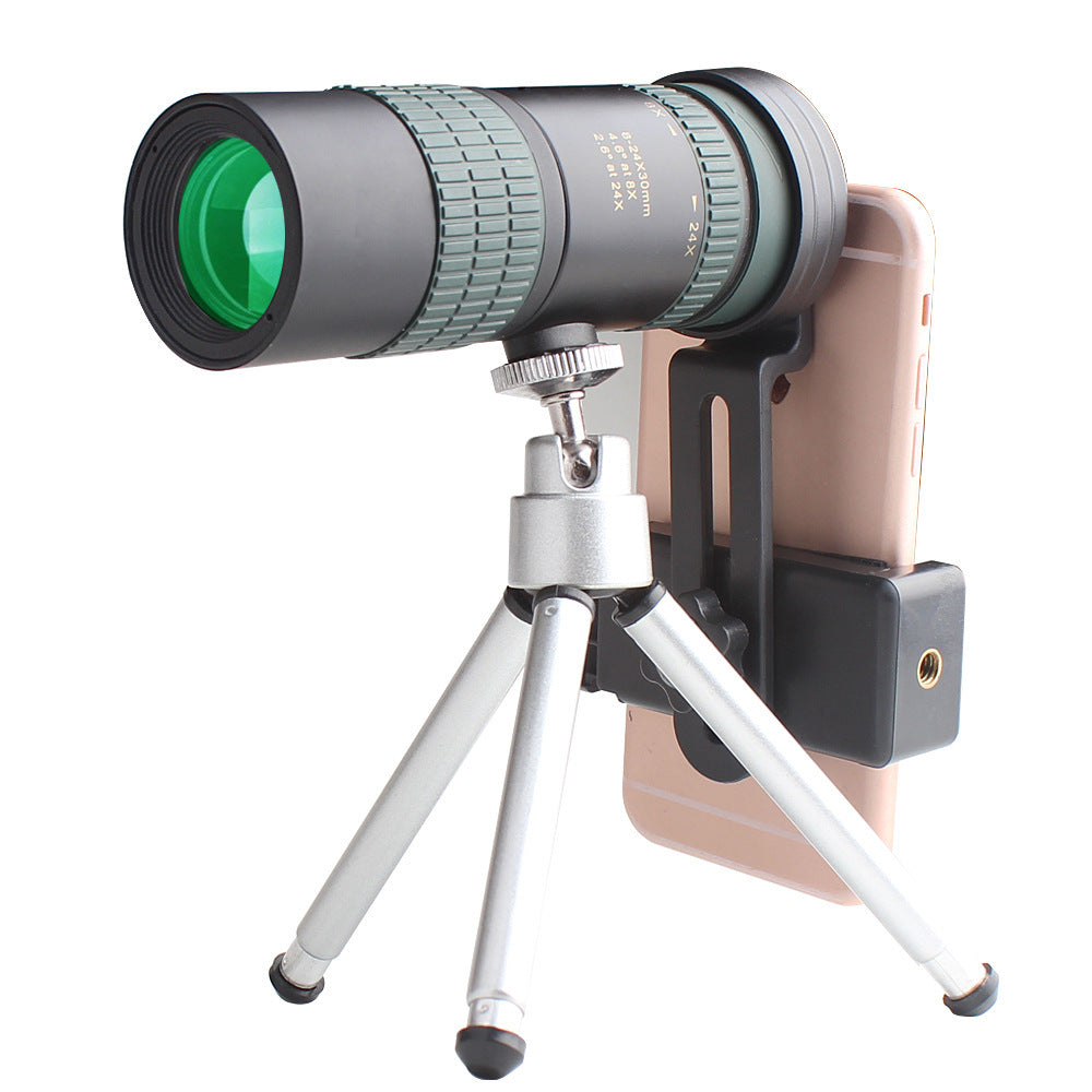 JMT-223242 Adjustable 8-24X30 Monocular Telescope with Phone Clip and Tripod